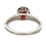14k White Gold Victorian 1.90 Carat Genuine Garnet Ring Size 5.5 (#J7476)