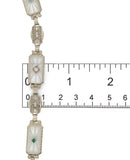 14k Filigree Crystal Quartz Bracelet w/Diamond and Lab-Created Stones (#J7360)