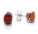 Platinum Genuine Natural Spessartine Garnet Stud Earrings 2.75cttw (#J6687)