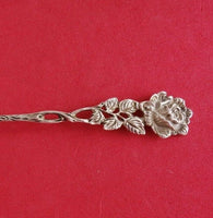 Hildesheimer Rose .800-.835 Silver Ice Cream Spoon with Leaves in Bowl 4 1/2"