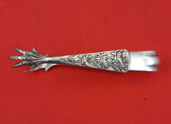 Chrysanthemum by Shiebler Sterling Silver Sugar Tong 4 1/4"