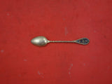 Norwegian Sterling Silver Demitasse Spoon vermeil plique a jour enamel 4"
