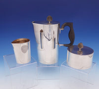 Hermann Danish Sterling Silver Coffee Set 3 Piece Coffee Sugar Creamer (#3136)