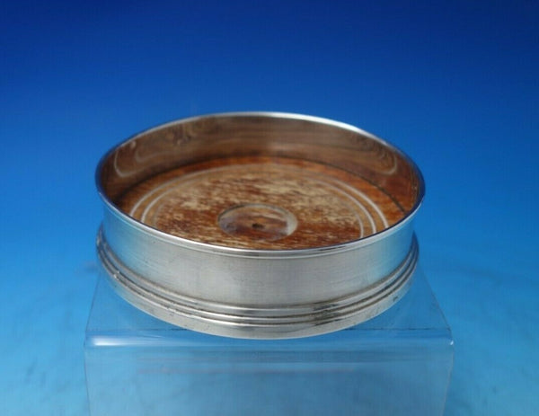 B & Co. English Sterling Silver Champagne Coaster with Wood Base 4 1/2" (#6165)