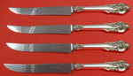 Grande Baroque by Wallace Sterling Silver Steak Knife Set 4pc Texas Sized Custom