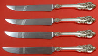Grande Baroque by Wallace Sterling Silver Steak Knife Set 4pc Texas Sized Custom