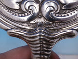 Shiebler Sterling Silver Hand Mirror Crowned Knight Feather Plumes #1535 (#4570)