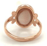 14k Rose Gold 7.22 Carat Oval Cabochon Cut Oregon Genuine Sunstone Ring (#J7536)