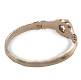 Victorian 14k Rose Gold Genuine Natural Diamond Belcher Ring Size 8 (#J7068)