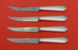 William and Mary by Lunt Sterling Silver Steak Knife Set 4pc HHWS  Custom 8 1/2"