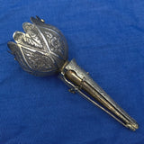 English 1867 Sterling Tussie Mussie with Tripod Base Hand Chased (#J7458)