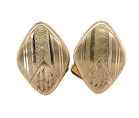 Pair of 10k Yellow Gold Diamond Shape Men's Cufflinks with Monogram (#J6874)