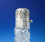 Sterling Silver and Cut Crystal Perfume Bottle c.1920 4 1/4" (#5381)