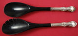 Joan of Arc by International Sterling Silver Salad Serving Set w/ Black Plastic