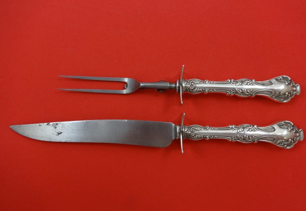 Crest by International Plate Silverplate Steak Carving Set 2pc HH 10 1/2"