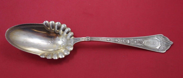 Cleopatra by Schulz and Fischer Sterling Berry Spoon GW BC Fluted 8 7/8"