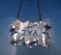 Sterling Silver Liquor Label "Rye" Cast Leaf 2" x 1 1/2" (#6863)