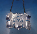 Sterling Silver Liquor Label "Rye" Cast Leaf 2" x 1 1/2" (#6863)