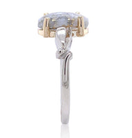 14k White Gold 2.56 Carat Genuine Natural Gold Vein Quartz Ring Size 9.25 #J6939