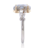 14k White Gold 2.56 Carat Genuine Natural Gold Vein Quartz Ring Size 9.25 #J6939