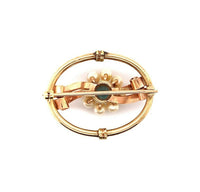 10k Retro Blue Zircon Pin Rose and Yellow Gold (#J5473)