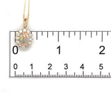 14k Yellow Gold .59ct Australian Genuine Opal Pendant w/ Diamond Halo (#J7428)