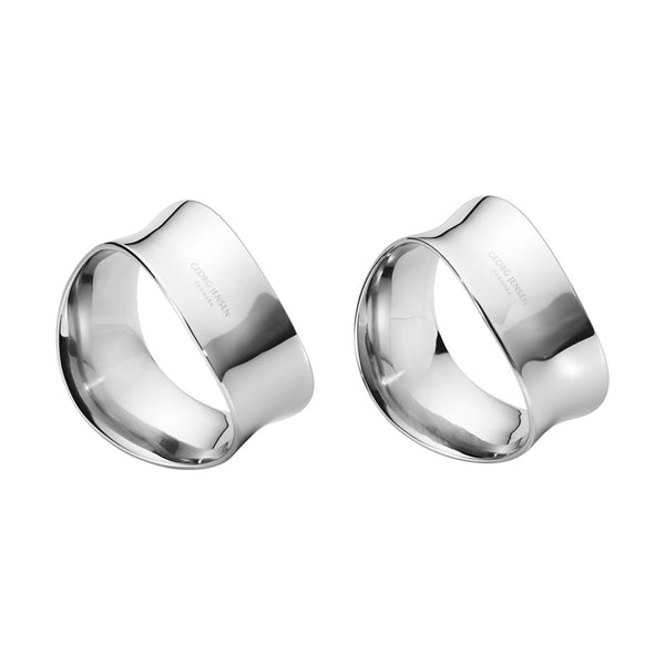 Cobra by Georg Jensen Stainless Steel Napkin Rings Set 2pc Modern - New