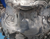 English Victorian Sterling Silver Tea Pot 3-D Finial Figural Japanesque (#6465)