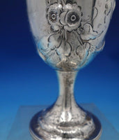 Coin Silver Water Goblet w/Floral Design 6 3/4" x 3 1/2" 7.5 ozt. c.1835 (#6763)