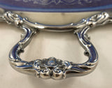 Georgian Rose by Reed and Barton Sterling Silver Tea Set 4pc w/ SP Tray (#9012)