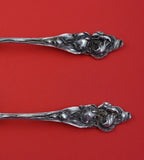 Art Silver c.1894 by The Baltimore Mfg Co Sterling Salad Set 2pc w/Irises GW 10"