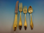 Mary Chilton Gold by Towle Sterling Silver Flatware Set For 6 Service Vermeil