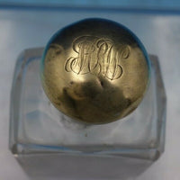 English Victorian Sterling Silver & Glass Dresser Jar Rectangle London (#6633)
