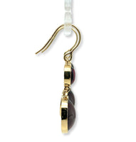 14k Yellow Gold 12.29 Carat TW Genuine Garnet Cabochon Drop Earrings (#J7134)