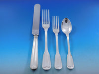 Palladio Fiddle Thread Italy Sterling Silver Flatware Set 140 pcs Dinner Italian