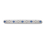 14k White Gold Filigree Pin with GIA Montana Sapphires and Seed Pearls (#J6596)