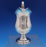 English Georgian Sterling Silver Creamer w/Family Crest Arm Flag Griffin (#8447)