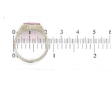 14k White Gold Men's Synthetic Lab-Created Ruby Ring w/ Hand Engraving (#J6643)