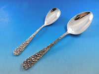 Rose by Stieff Sterling Silver Flatware Set For 8 Service 45 Pieces Repousse