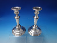 Beaded by LP & Co English Silver and Copper Candlestick Pair c.1930 (#5977)