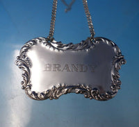 Sterling Silver Liquor Label "Brandy" Rococo Style #350 2 3/4" x 1 5/8" (#5042)