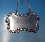 Sterling Silver Liquor Label "Brandy" Rococo Style #350 2 3/4" x 1 5/8" (#5042)