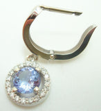 14k Gold 1.80ct Round Genuine Natural Tanzanite Earrings with Diamonds (#J2529)