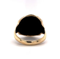 10k Yellow Gold Men's Genuine Natural Black Onyx Ring Jewelry (#J5675)