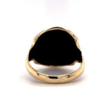10k Yellow Gold Men's Genuine Natural Black Onyx Ring Jewelry (#J5675)