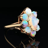 14k Yellow Gold Marquise Genuine Natural Opal Cluster Ring Size 6.25 (#J6493)