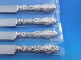 Lily by Whiting Sterling Silver Steak Knife Set 4pc Large Texas Sized Custom