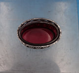 Roden Canadian Sterling Silver Salt Cellar with red glass liner 782 (#7438)