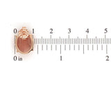 14k Rose Gold Stud Earrings w/ 7.72 Carats TW Genuine Natural Sunstones (#J7538)