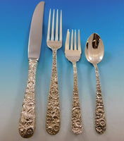 Repousse by Kirk Sterling Silver Flatware Set Service 183 pieces Dinner Vintage